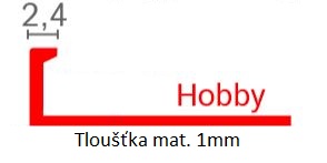 Lišta L-ková eloxovaná HOBBY