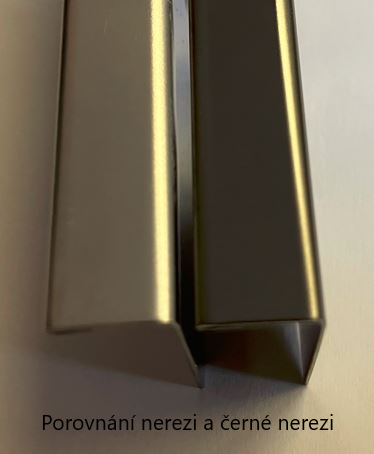 Lišta L-ková nerezová, černý lesk 2,5m -  12,5mm