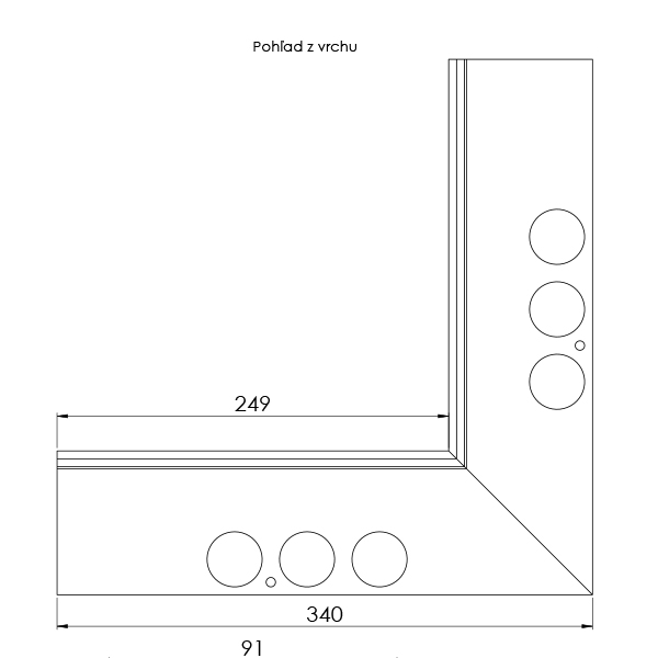 Kout PŘÍMÝ, FLEXI STONE 90°