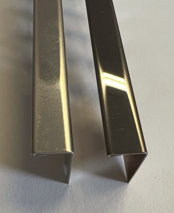 Lišta L-ková nerezová, černý lesk 2,5m -  12,5mm